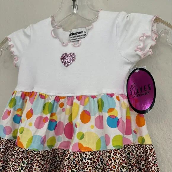 Rainbow baby Dress Mix Print Ruffle Casual Short Sleeve toddler size 2T - Picture 5 of 9